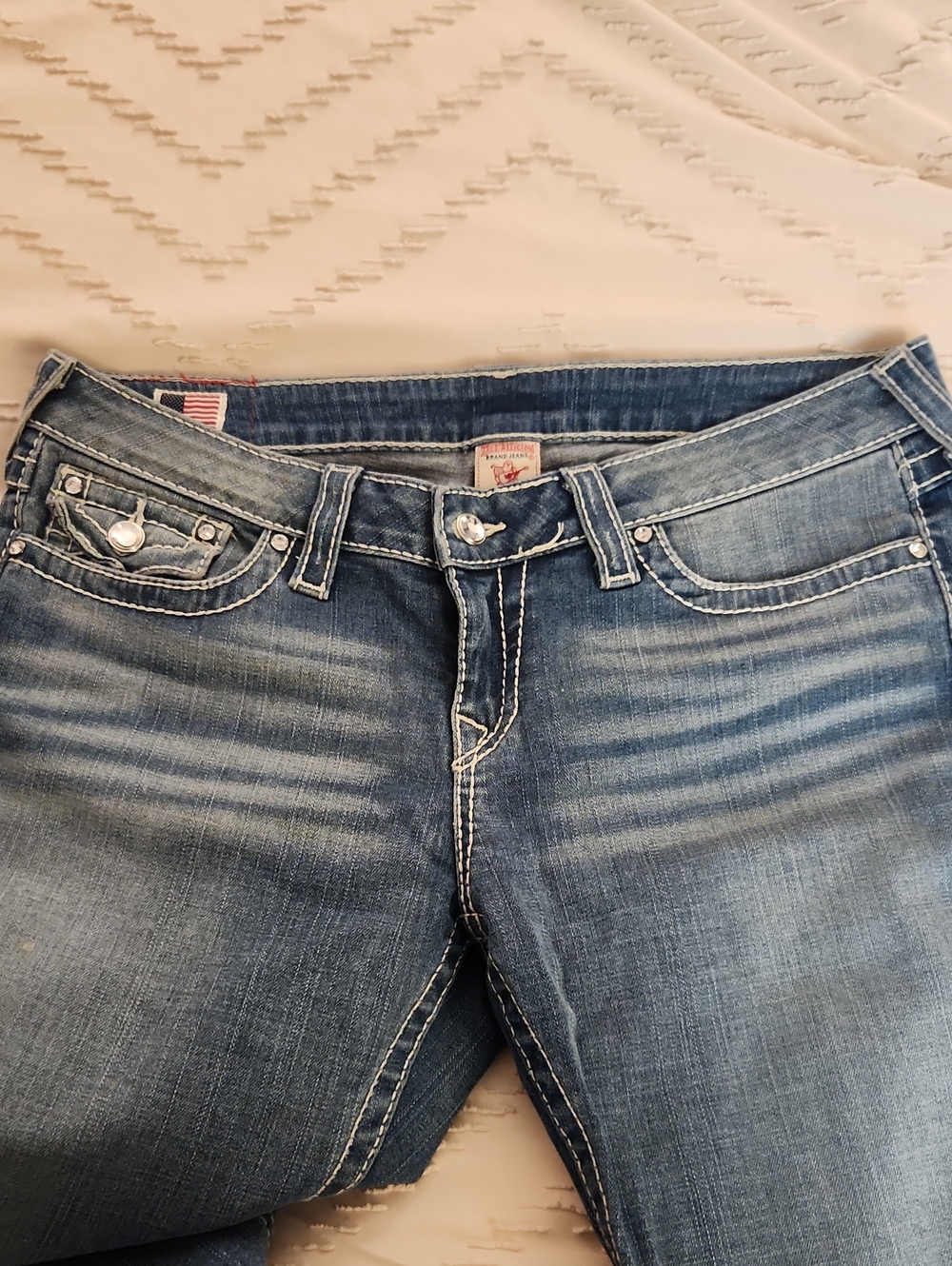True Religion Stretch Jeans With swarovski Crystal Accents